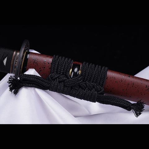 Hand Forged Japanese Samurai Katana Sword Manganese Steel Blade Oil Quenching Alloy Tsuba-ZS-0051-U