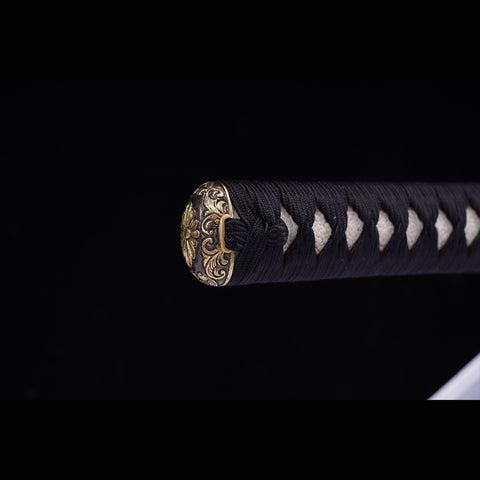 Hand Forged Japanese Samurai Katana Sword LD Steel Blade Vacuum+Cryogenic Iron Tsuba-COOLKATANA