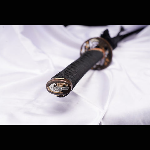 Hand Forged Japanese Samurai Sword Folded Steel Clay Tempered Gold Plated Copper/Silver Plated Copper Tsuba-COOLKATANA-ZS-0029-U