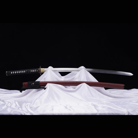 Hand Forged Japanese Samurai Katana Sword Manganese Steel Blade Oil Quenching Alloy Tsuba-ZS-0051-U