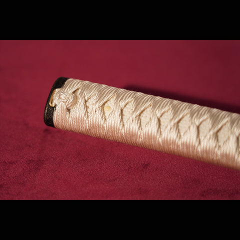 Hand Forged Japanese Samurai Katana Sword Tamahagane Steel Clay Tempered Red Copper Tsuba-COOLKATANA-ZS-0004-U