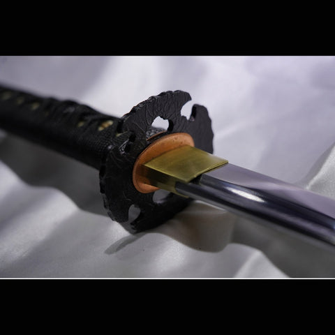 Hand Forged Japanese Samurai Katana Sword 1095 High Carbon Steel Clay Tempered Iron Tsuba-COOLKATANA