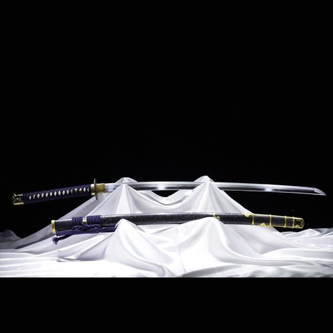 Hand Forged Japanese Samurai Katana Sword Folded Steel Sashikomi A+ Polishing Grade Clay Tempered-COOLKATANA-ZS-0016-U