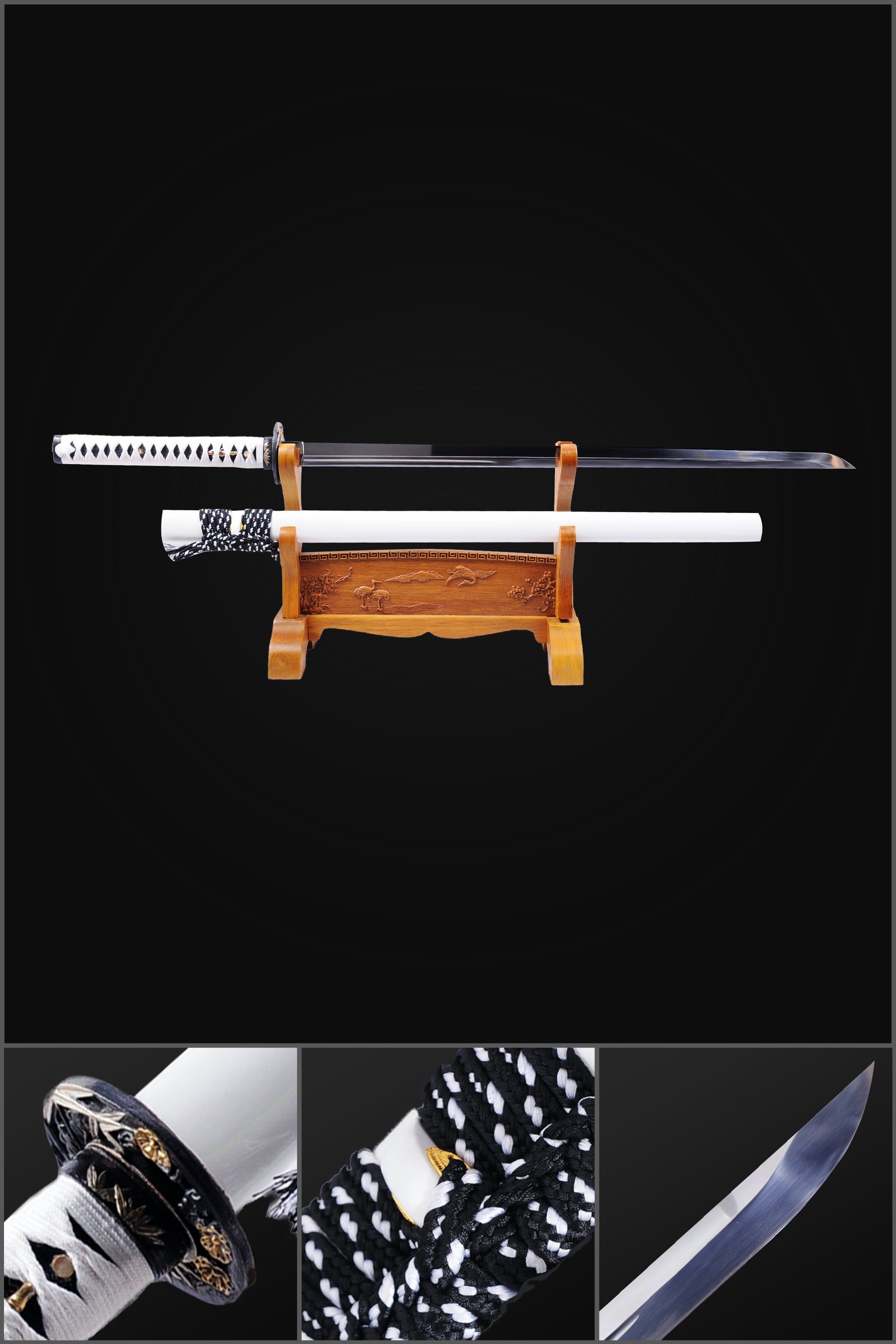 Hand Forged Japanese Ninja Sword 9260 Spring Steel Straight Blade