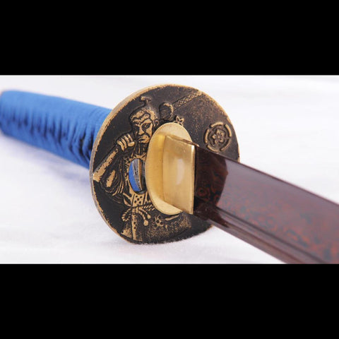 Hand Forged Japanese Iaito Damascus Folded Steel Unsharp-COOLKATANA-SL-1090-U