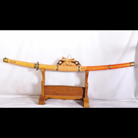Hand Forged Tachi Sword Japanese Samurai Sword Sanmai 1095 Carbon Steel+Folded Steel Clay Tempered-COOLKATANA-SL-1142-U