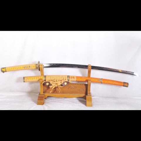 Hand Forged Tachi Sword Japanese Samurai Sword Sanmai 1095 Carbon Steel+Folded Steel Clay Tempered-COOLKATANA-SL-1142-U