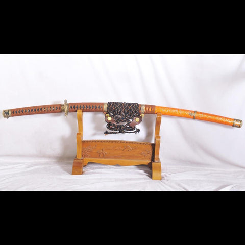 Hand Forged Japanese Samurai Tachi Sword 1095 Damascus Folded Steel-COOLKATANA