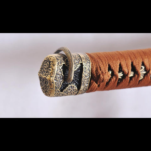 Hand Forged Japanese Samurai Tachi Sword 1095 Damascus Folded Steel-COOLKATANA-SL-1144-U