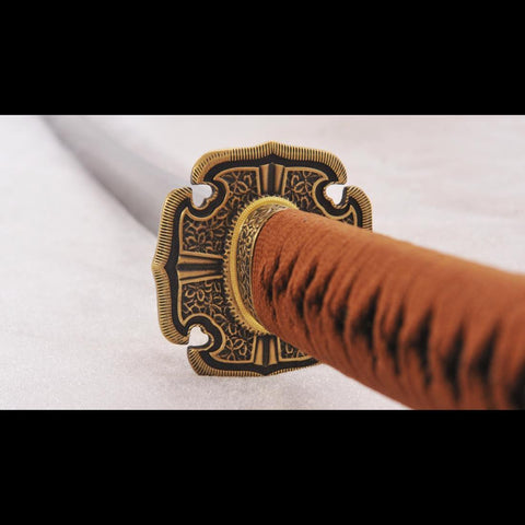 Hand Forged Japanese Samurai Tachi Sword 1095 Damascus Folded Steel-COOLKATANA-SL-1144-U
