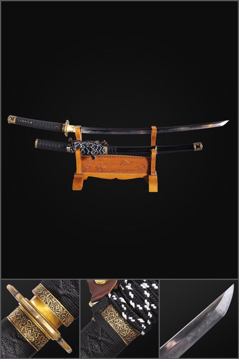 Hand Forged Japanese Samurai Tachi Sword 1095 Folded Clay Tempered Steel Full Tang-COOLKATANA-SL-1145-U