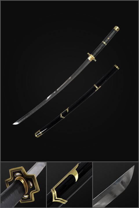Anime sword roronoa zoro one piece characters​ Yubashiri katana Gyaku-Kobuse Clay Tempered SL-1197