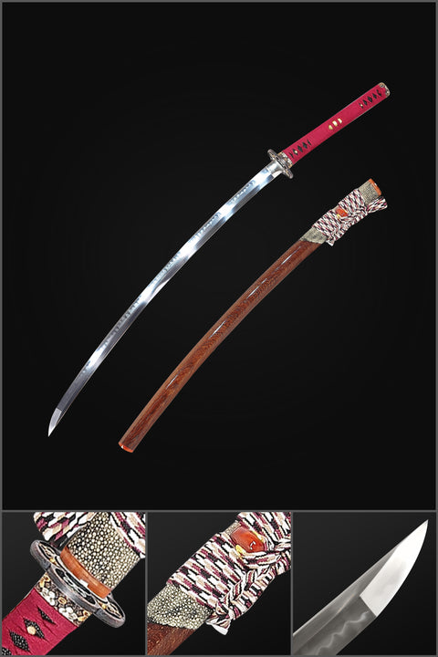Hand Forged Japanese Samurai Katana Sword O-Kissaki 1095 Carbon Steel Clay Tempered-COOLKATANA-SL-1335-U