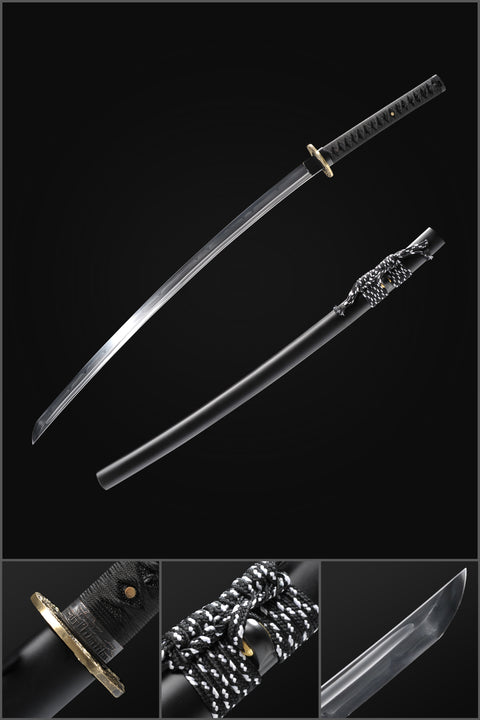 Hand Forged Japanese Samurai Sword Clay Tempered Katana 1095 Steel Brass Tsuba Battle Ready-COOLKATANA-SL-1231-U