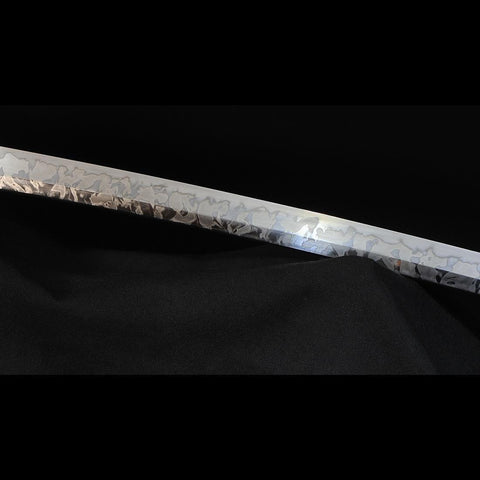 Hand Forged Japanese Samurai Katana Sword 1095 High Carbon Steel Hitatsura Hamon-COOLKATANA-SL-1408-U