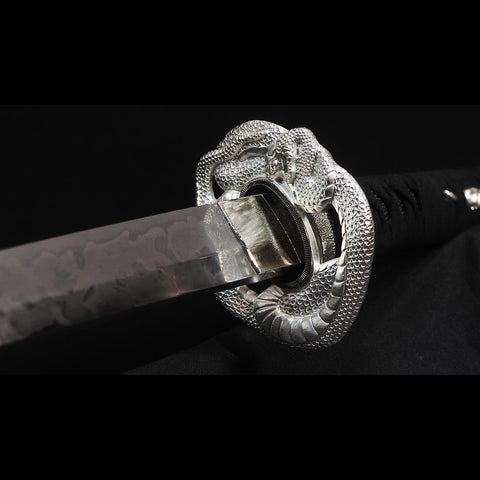 Hand Forged Japanese Samurai Katana Sword 1095 High Carbon Steel Hitatsura Hamon-COOLKATANA-SL-1408-U
