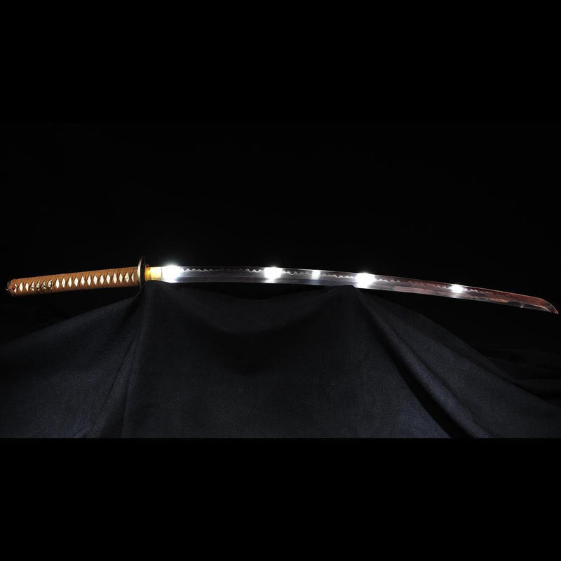 Hand Forged Japanese Samurai Katana Sword 1095 Folded Steel Clay Tempe