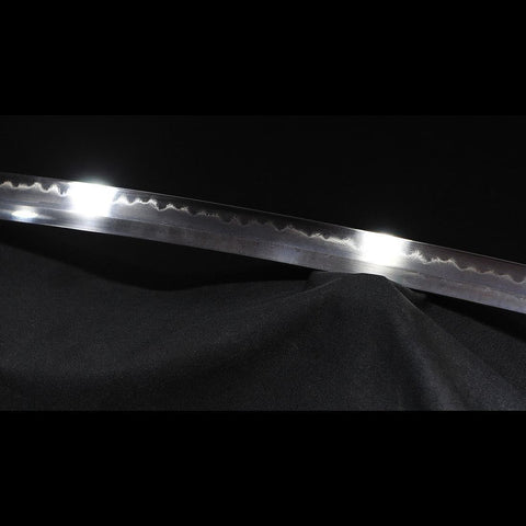 Hand Forged Japanese Samurai Katana Sword 1095 Folded Steel Clay Tempered Copper Tsuba-COOLKATANA-SL-1409-U