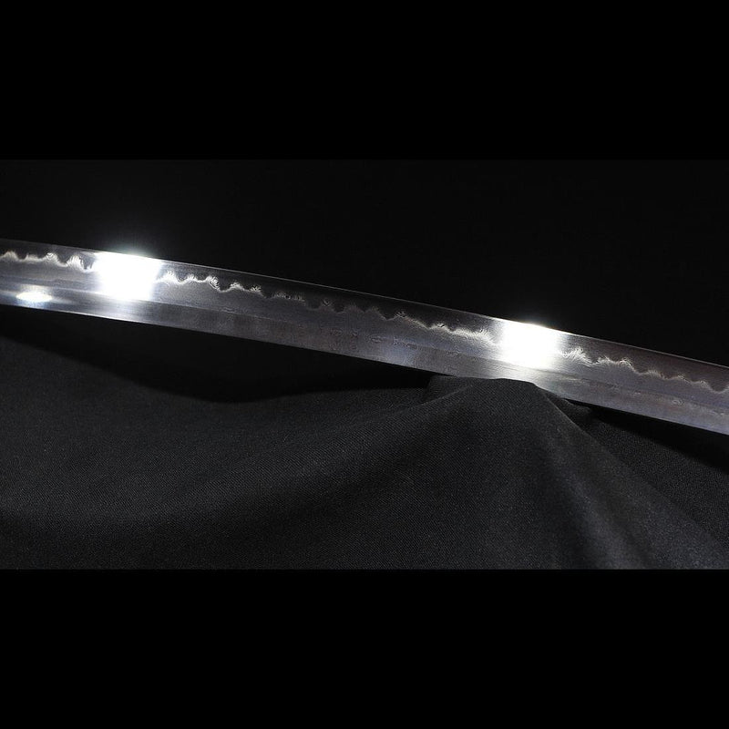 Hand Forged Japanese Samurai Katana Sword 1095 Folded Steel Clay Tempered Copper Tsuba - COOLKATANA 