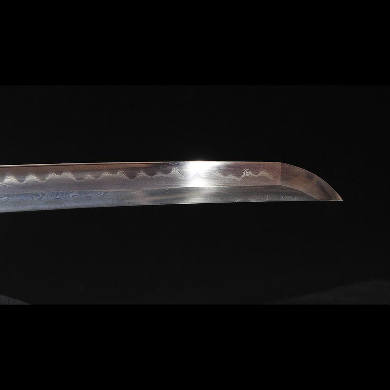 Hand Forged Japanese Samurai Katana Sword 1095 Folded Steel Clay Tempered Copper Tsuba - COOLKATANA 