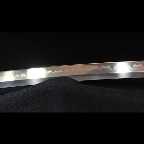 Hand Forged Japanese Samurai Katana Sword 1095 Folded Steel Clay Tempered Copper Tsuba-COOLKATANA-SL-1409-U