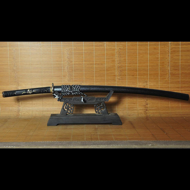 Hand Forged Japanese Samurai Katana Sword Folded Steel Uneven Surface Copper Tsuba - COOLKATANA 