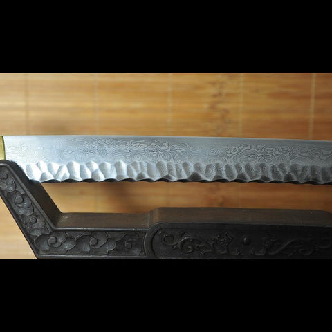 Hand Forged Japanese Samurai Katana Sword Folded Steel Uneven Surface Copper Tsuba-COOLKATANA-SL-1412-U