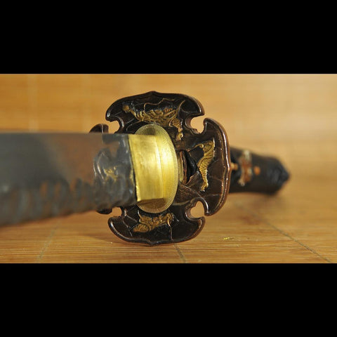 Hand Forged Japanese Samurai Katana Sword Folded Steel Uneven Surface Copper Tsuba-COOLKATANA-SL-1412-U