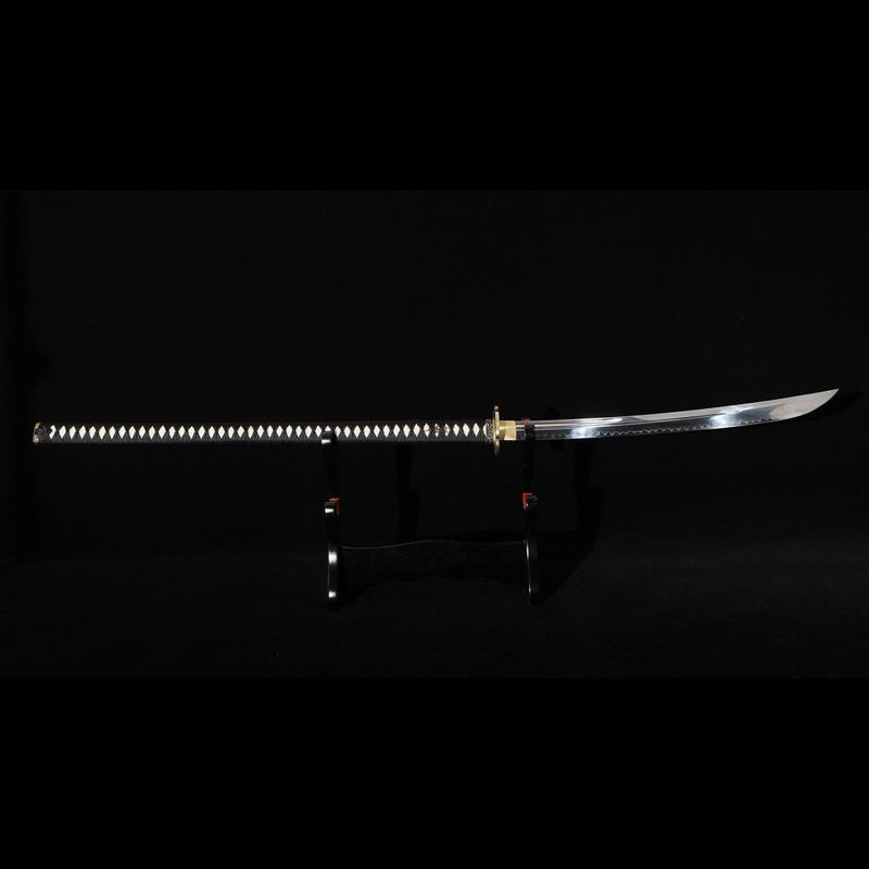 Hand Forged Japanese Naginata Sword 1095 Steel Clay Tempered Brass Tsuba - COOLKATANA 