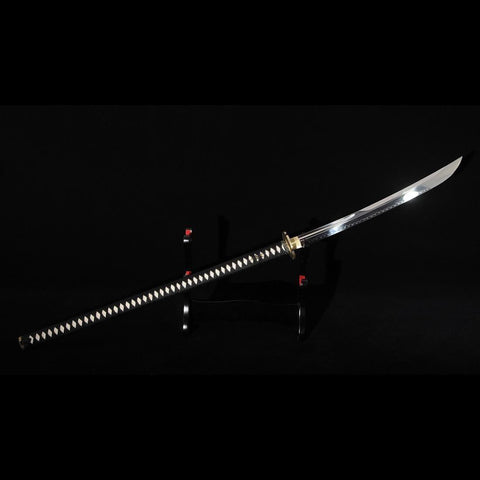 Hand Forged Japanese Naginata Sword 1095 Steel Clay Tempered Brass Tsuba-COOLKATANA