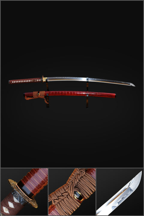 Hand Forged Japanese Samurai Sword Clay Tempered Katana 1095 High Carbon Steel Blade Full Tang-COOLKATANA-SL-218-U
