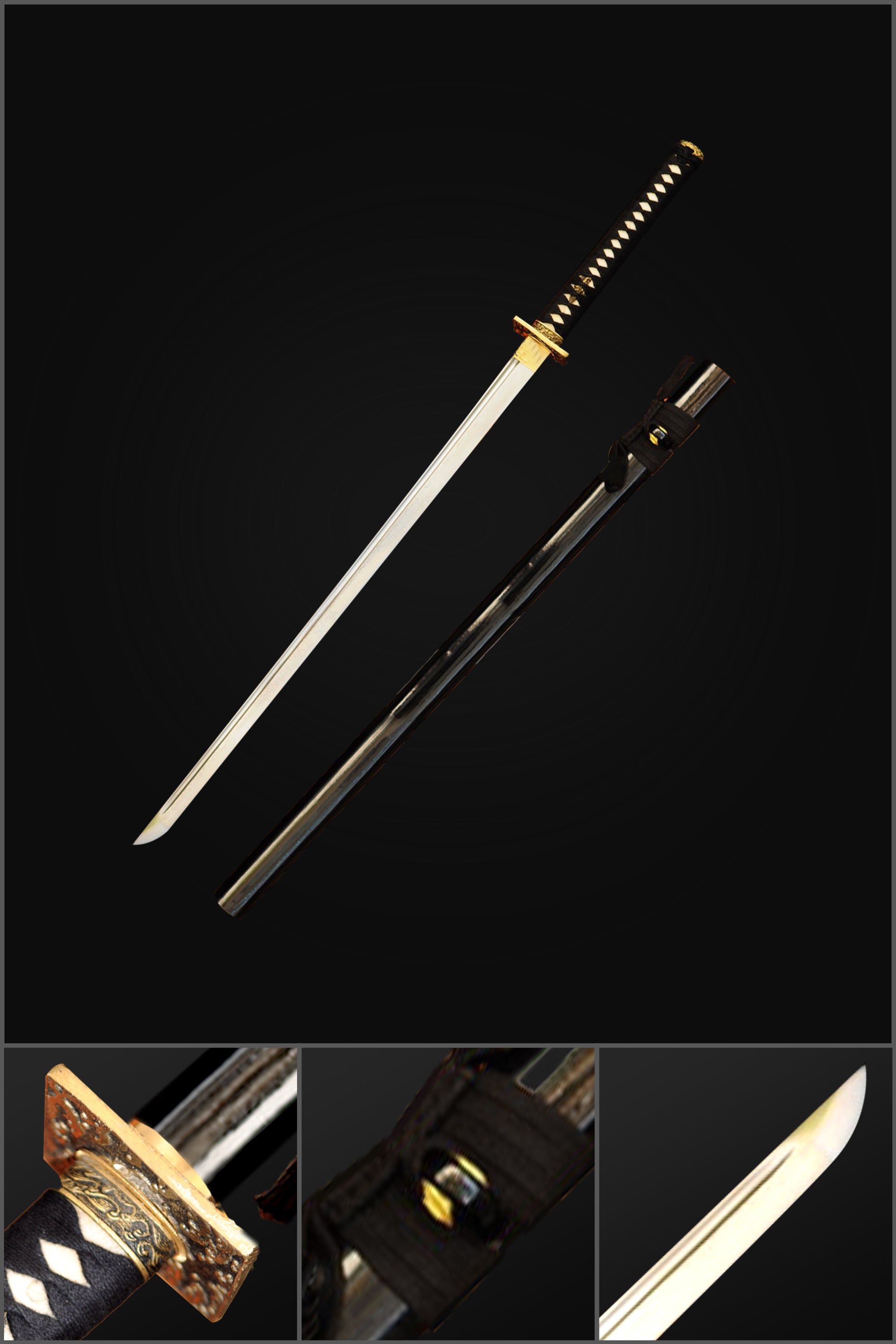 Hand Forged Japanese Ninjato Chokuto Straight Blade Sword Folded
