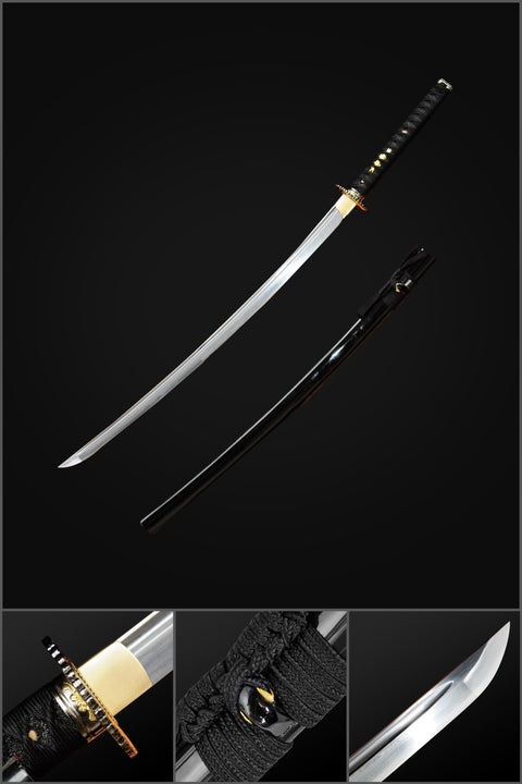 Hand Forged Japanese Samurai Katana Sword Damascus Folded Steel Blade Alloy Tsuba Genuine Rayskin-COOLKATANA-SL-359-U