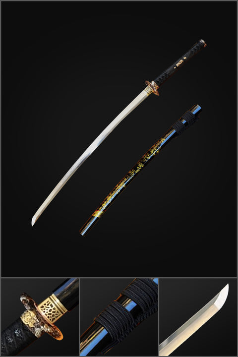 Hand Forged Japanese Samurai Katana Sword Dragon Sword Honsanmai Clay Tempered Hand-Drawn Saya-COOLKATANA-SL-714-U