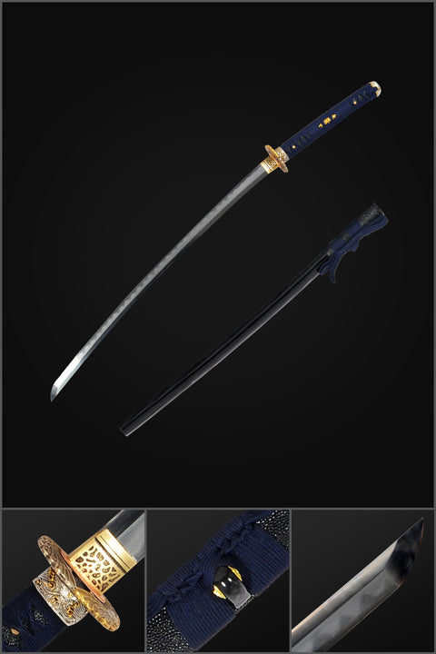 Hand Forged Japanese Samurai Katana Sword Shihozum Structure 1095 Steel+Folded Steel+Iron Battle Ready-COOLKATANA-SL-732-U
