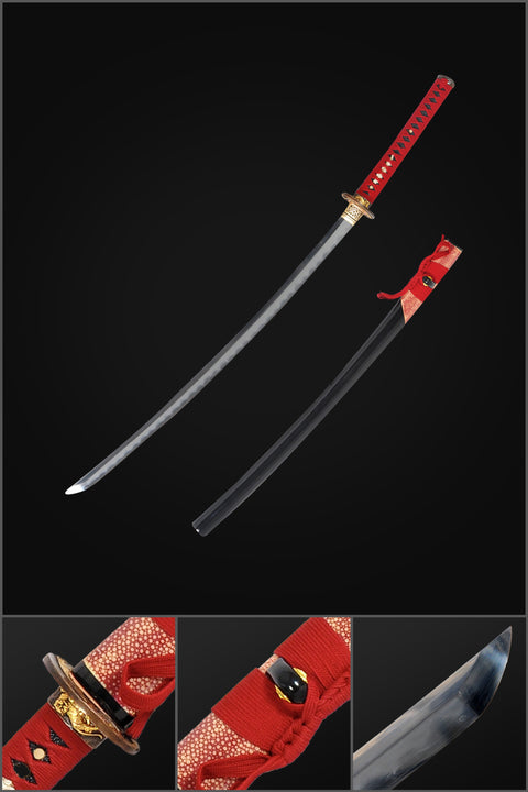 Hand Forged Hazuya Polished Japanese Katana Sword Clay Tempered Shihozume Structure-COOLKATANA-SL-767-U