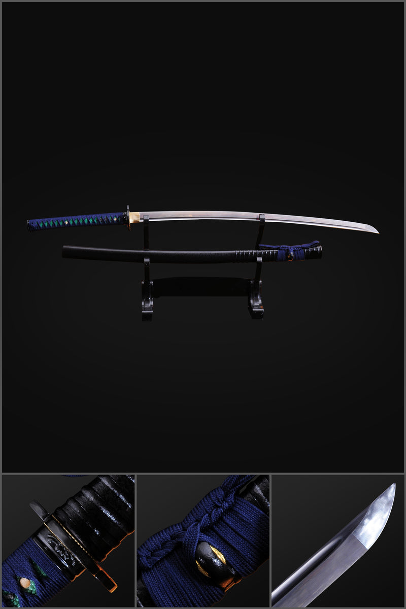 Hand Forged Japanese Samurai Katana Sword Damascus Folded Steel Blade Alloy Tsuba - COOLKATANA 