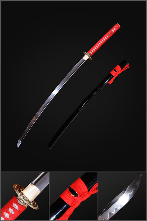 Hand Forged Japanese Samurai Katana Sword Folded Steel Brass Tsuba Full Tang-COOLKATANA-SL-794-U